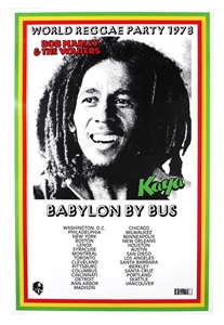 Bob Marley & The Wailers Original 1978 "Babylon By Bus Tour" Concert Poster
