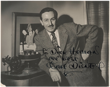 Walt Disney Signed & Inscribed Original Photograph (JSA)