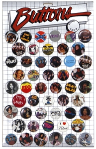 Button-Up Vintage Music Button Display with Original Licensing Letter