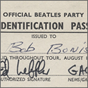 The Beatles "Official Beatles Party" ID Pass