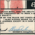 Elvis Presley Signed Seventh Degree Black Belt Karate Card With Fingerprints