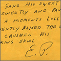 Elvis Presley Handwritten and Initialed Poem