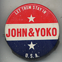 John Lennons Personally Owned 1972 "Let Them Stay In U.S.A." Pin Given to Phil Spector