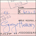 George Harrison Signed Apple Records Check