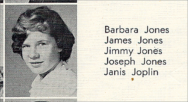 Janis Joplin 1958 High School Yearbook