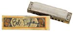 Bob Dylan 1962 Stage Used Harmonica With Signed Original Key D Flat Harmonica Box 