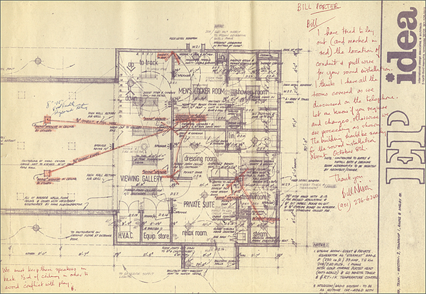 THE BILL PORTER COLLECTION: Original Blueprints for Graceland Sound System and Home of "Dr. Nick" 