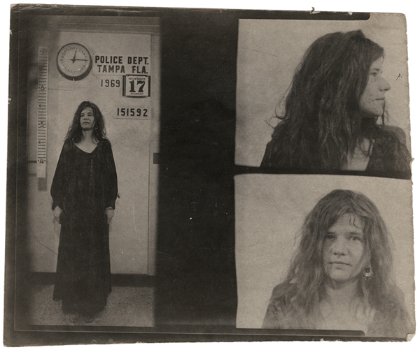 Janis Joplin 1969 Tampa Police Department Mug Shot