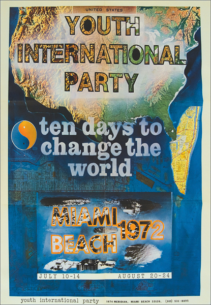 1972 Youth International Party Miami Beach Poster and Button
