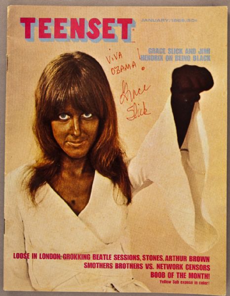Grace Slick Signed and Inscribed "Teenset" Magazine