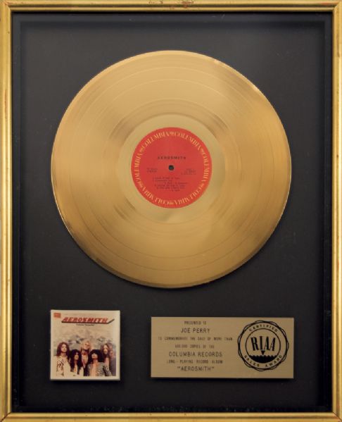 "Aerosmith" RIAA Certified Gold Record Award Presented to Joe Perry