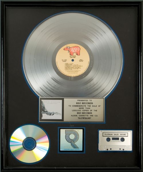 Eric Clapton "Slow Hand" Original RIAA Certified Platinum Record Award