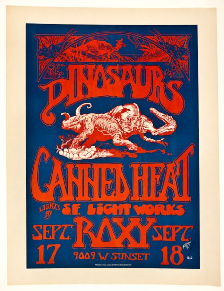 Alton Kelley Signed "Dinosaurs #2" Original Poster
