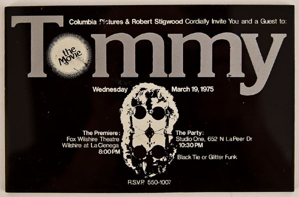 The Who "Tommy" Premiere Invitation