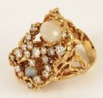 Elvis Presley Owned and Worn Diamond and Opal Ring