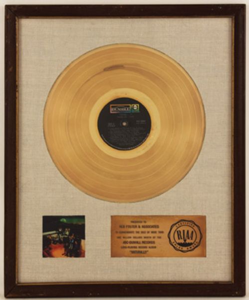 Three Dog Night "Naturally" Original RIAA White Matte Award