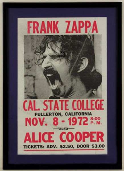 Frank Zappa 1972 Cal. State College Original Poster