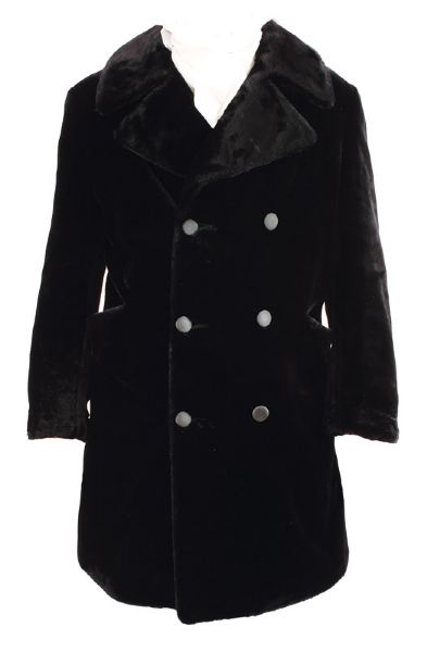 Elvis Presley Owned & Worn Black Faux Fur Coat