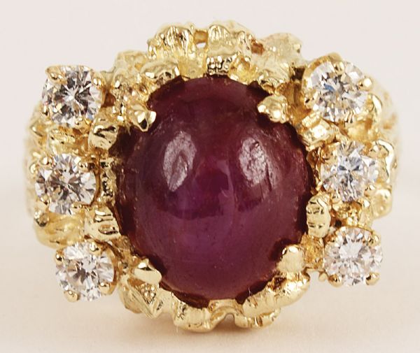Elvis Presley Worn Red Star Ruby Ring With Diamonds