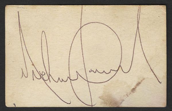 Michael Jackson Signed N.Y. Center for UFO Research Business Card