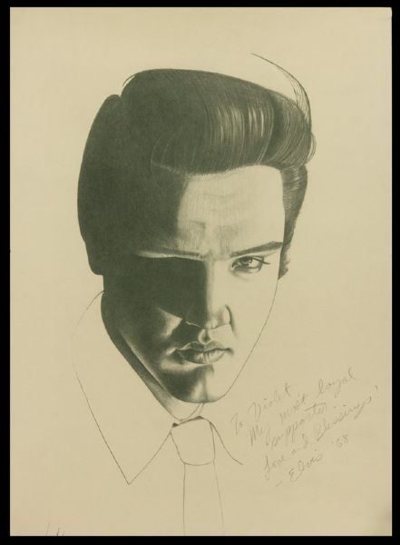 Elvis Presley Signed & Inscribed Print