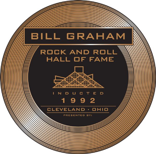 Bill Graham Rock and Roll Hall of Fame Inductee Permanent Plaque
