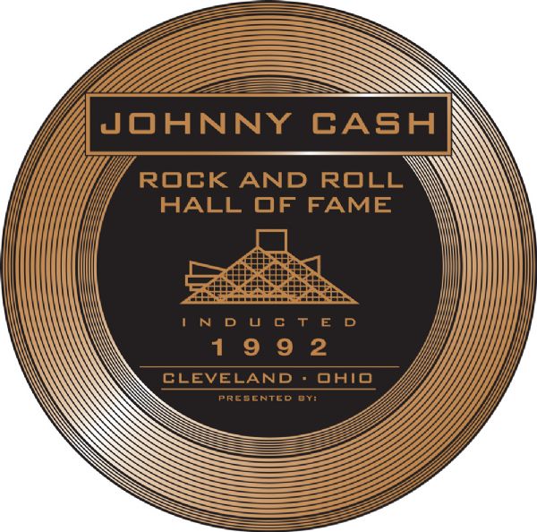Johnny Cash Rock and Roll Hall of Fame Inductee Permanent Plaque