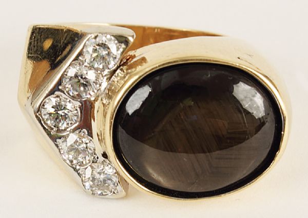 Elvis Presley Owned Diamond and Black Star Sapphire Ring