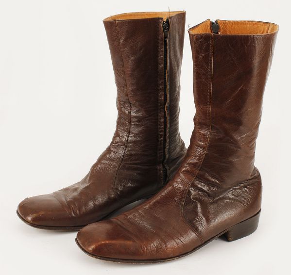 Elvis Presley Owned and Worn Brown Leather Boots      