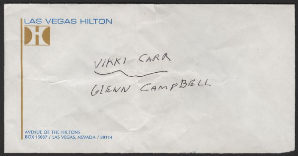 Elvis Presley Handwritten Las Vegas Hilton Will Call Envelope