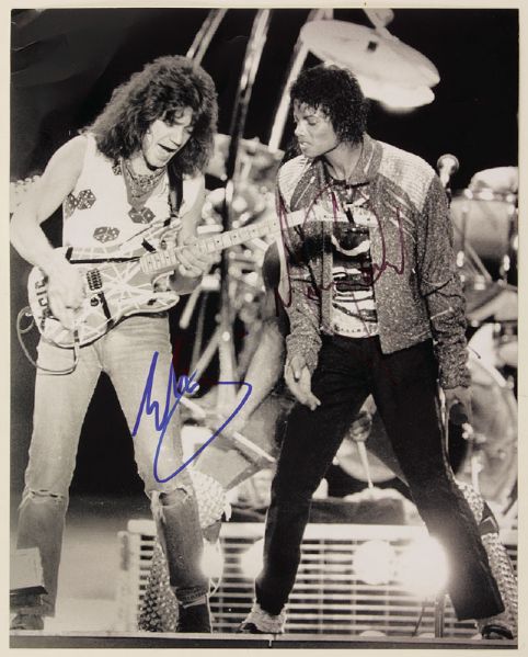 Michael Jackson & Eddie Van Halen Signed Photograph