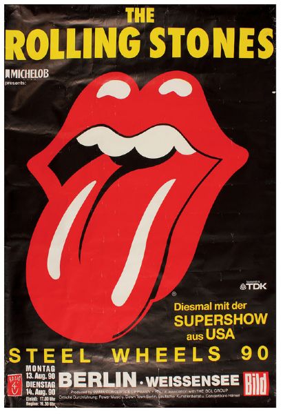 Rolling Stones Original "Steel Wheels" German Concert Poster
