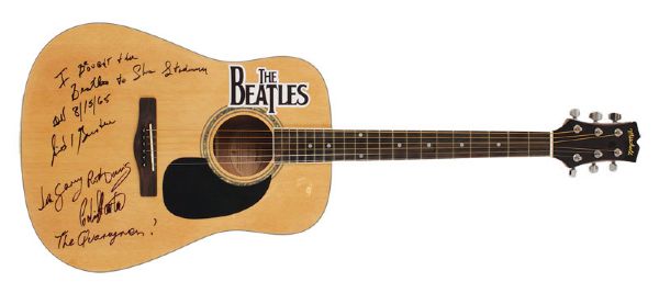 The Beatles Quarrymen and Sid Bernstein Signed Guitar