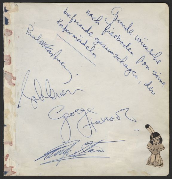 Beatles Autographs Circa 1965 With A Long Handwritten Passage by Paul McCartney