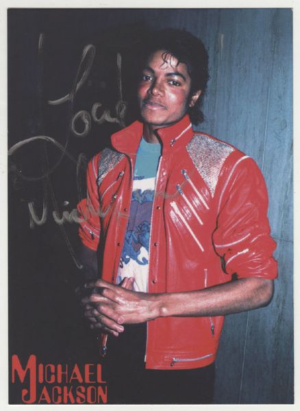 Michael Jackson Signed Picture Postcard