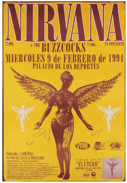 Nirvana Signed Original Oversized European Concert Poster