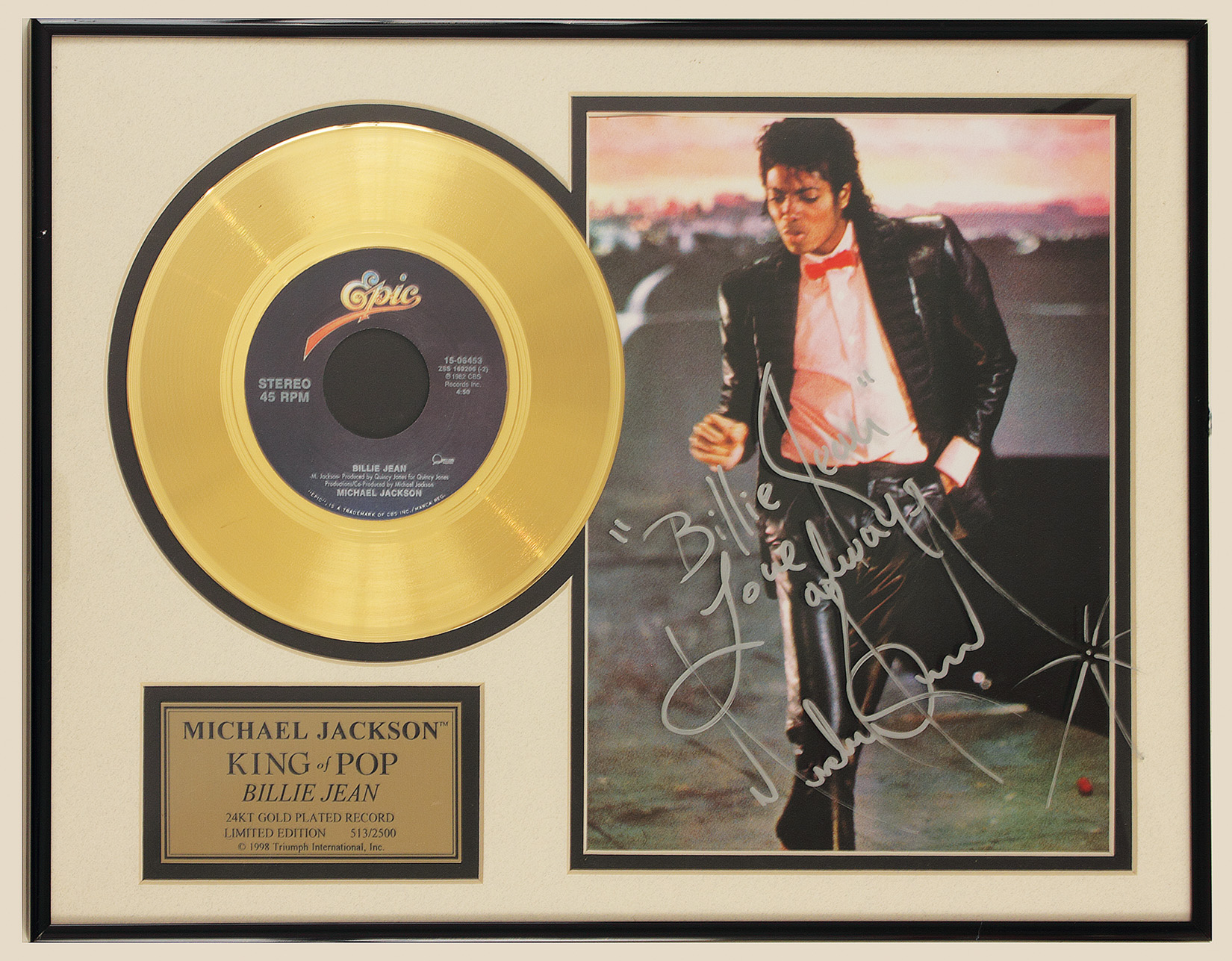 Lot Detail - Michael Jackson Signed "Billie Jean" Limited ...
 Michael Jackson In Gold Magazine