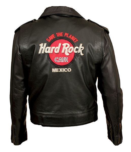 Michael Jackson Owned & Worn Hard Rock Café Mexico Black Leather Motorcycle Jacket