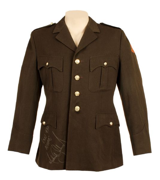 Michael Jackson Personally Worn and Signed Green Military Jacket