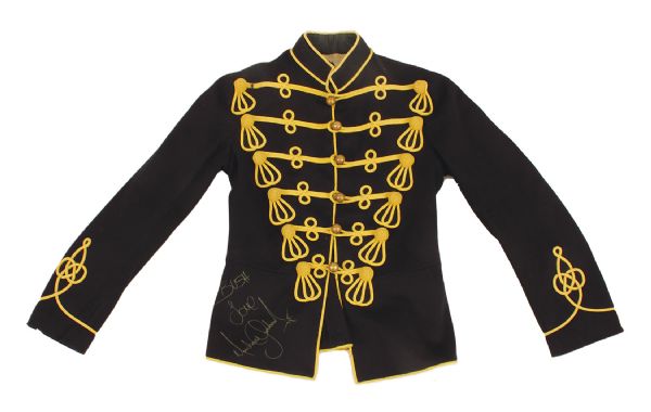 Michael Jackson History World Tour Stage Worn and Signed Black Military Jacket With Gold Braiding