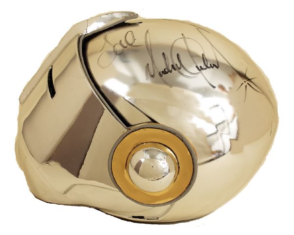 Michael Jackson "History Tour" Worn & Signed Gold Helmet