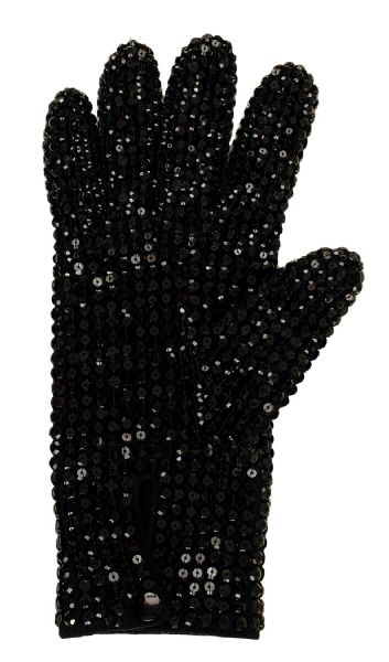 Michael Jackson Stage Worn Custom Made Black Swarovski Crystal Right Hand Glove