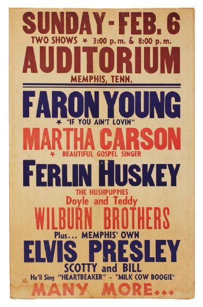 Elvis Presley Original 1955 Vintage Concert Poster