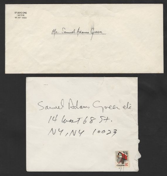 John Lennon and Yoko Ono Handwritten Original Envelopes To Sam Green 