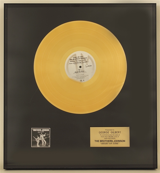 The Brothers Johnson "Right On Time" Original Gold Album Award