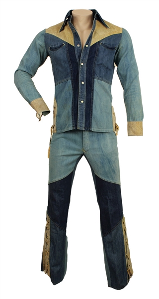 Elvis Presley Owned & Worn Custom Made Denim and Suede Jacket and Pants