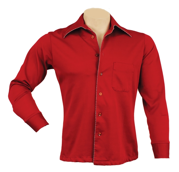 Elvis Presley Owned & Worn Custom Made Red Shirt