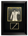 Elvis Presley Stage Used Microphone With Signed & Inscribed Album Cover