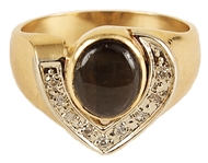 Elvis Presley Owned & Worn Diamond & Black Sapphire 14k Gold Ring