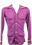 Jackie Jackson Stage Worn Purple Top With Embellished Collar and Cuffs